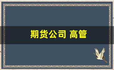 期货公司 高管(期货公司高管人员包括)_https://www.dcjwmf.com_上期所_第1张
